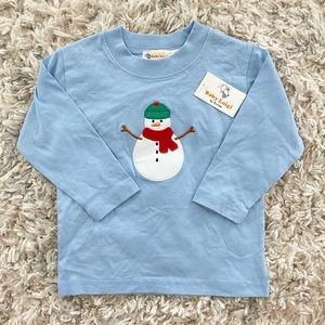 Baby Luigi light blue snowman long sleeve shirt 12m